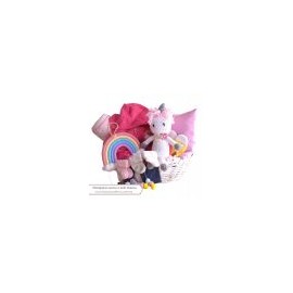 Canasta de Regalo Luxury para Niña: Rainbow Unicorn!