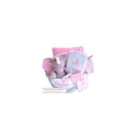 The Rhino & Zebra Baby Basket:For Girls